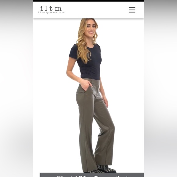 I love Tyler madison- yaelle vegan soft leather ankle pants in taupe. - Picture 3 of 3